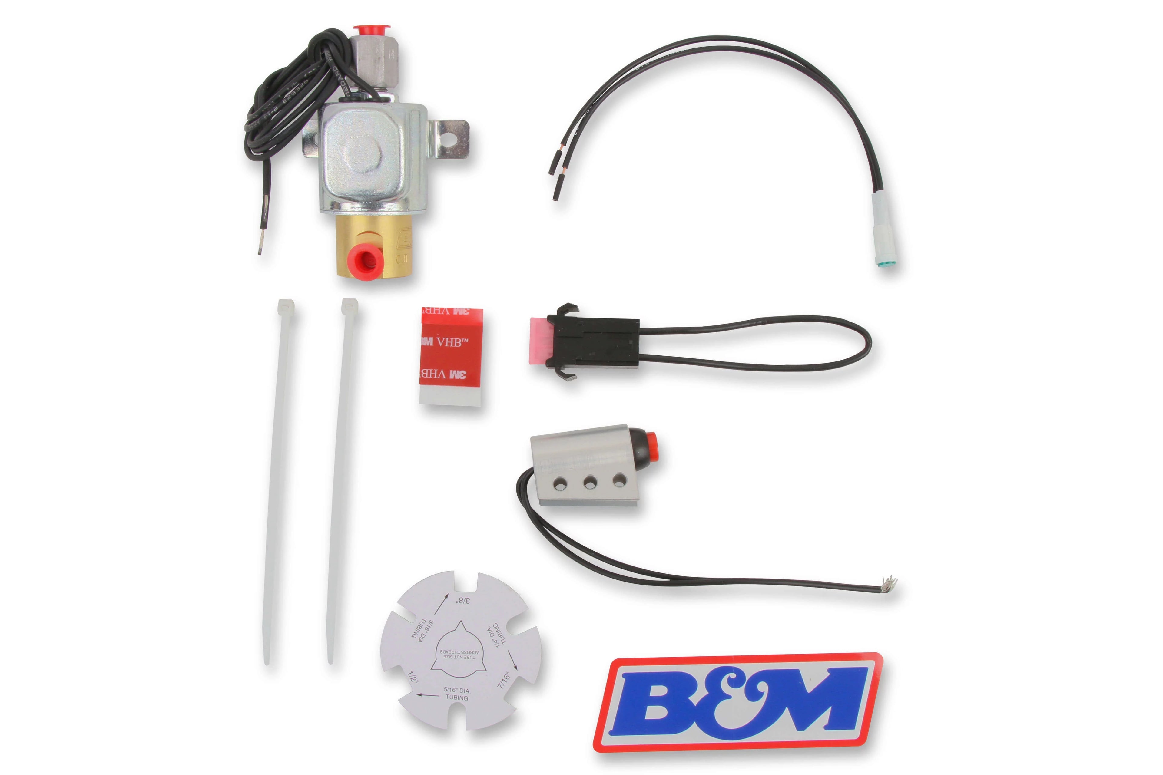 B&M 46076 Launch Control, Zinc Plated Steel, 1/8 Inch NPT Inlet/Outlet with Button