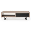 MF Studio Modern Glass Top Geometric Coffee Table, Black