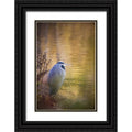 Paulson, Don 23x32 Black Ornate Wood Framed with Double Matting Museum Art Print Titled - WA, Seabeck Great blue heron at edge of pond