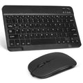 Rechargeable Bluetooth Keyboard and Mouse Combo Ultra Slim Full-Size Keyboard and Ergonomic Mouse for Panasonic Toughpad FZ-A1 and All Bluetooth Enabled Mac/Tablet/iPad/PC/Laptop - Onyx Black