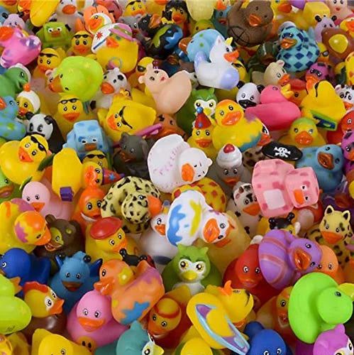The Dreidel Company Assortment Rubber Duck Toy Duckies for Kids, Bath Birthday Gifts Baby Showers Classroom Incentives, Summer Beach and Pool Activity, 2 (50-Pack)