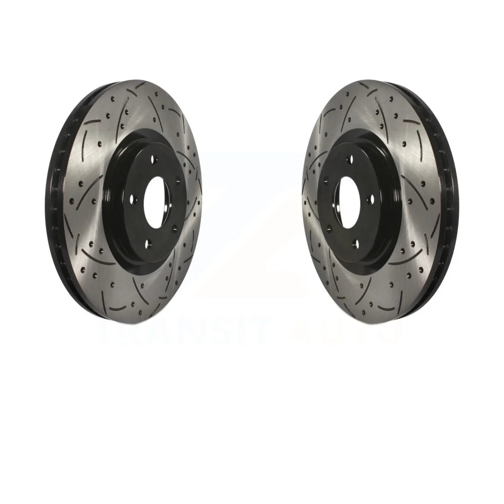 Front Coated Drilled Slotted Disc Brake Rotors Pair For Nissan Sentra Juke KD-100065