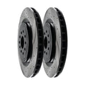 AutoShack Front Drilled Slotted Brake Rotors Black Set of 2 Driver and Passenger Side Replacement for 2014-2020 2021 Jeep Cherokee 2015-2017 Chrysler 200 2.0L 2.4L 3.2L 3.6L V6 4WD AWD FWD PR881770LR