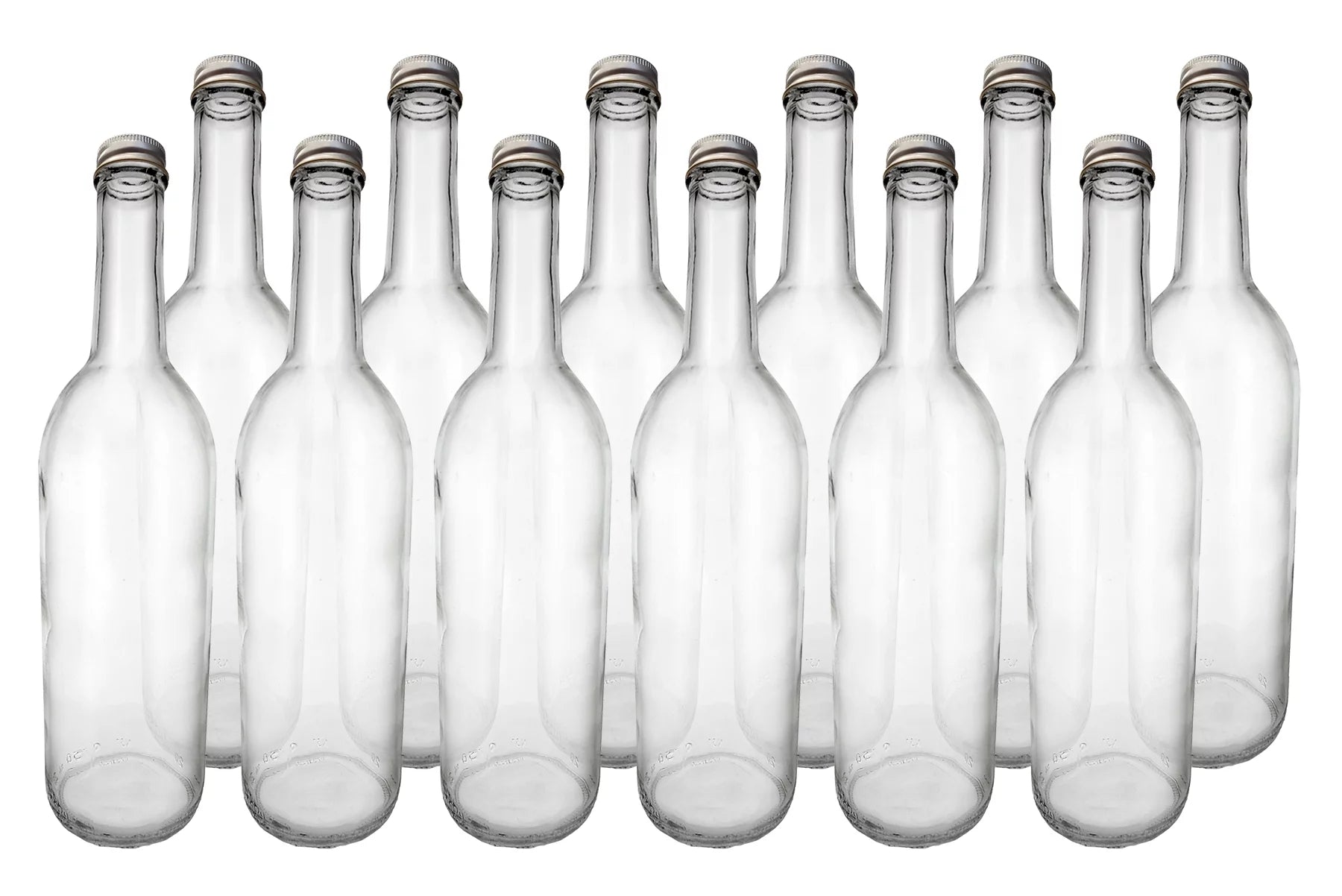 Home Brew Ohio 750ml Clear Screw Cap Wine Bottles w/28mm Silver Metal Screw Caps