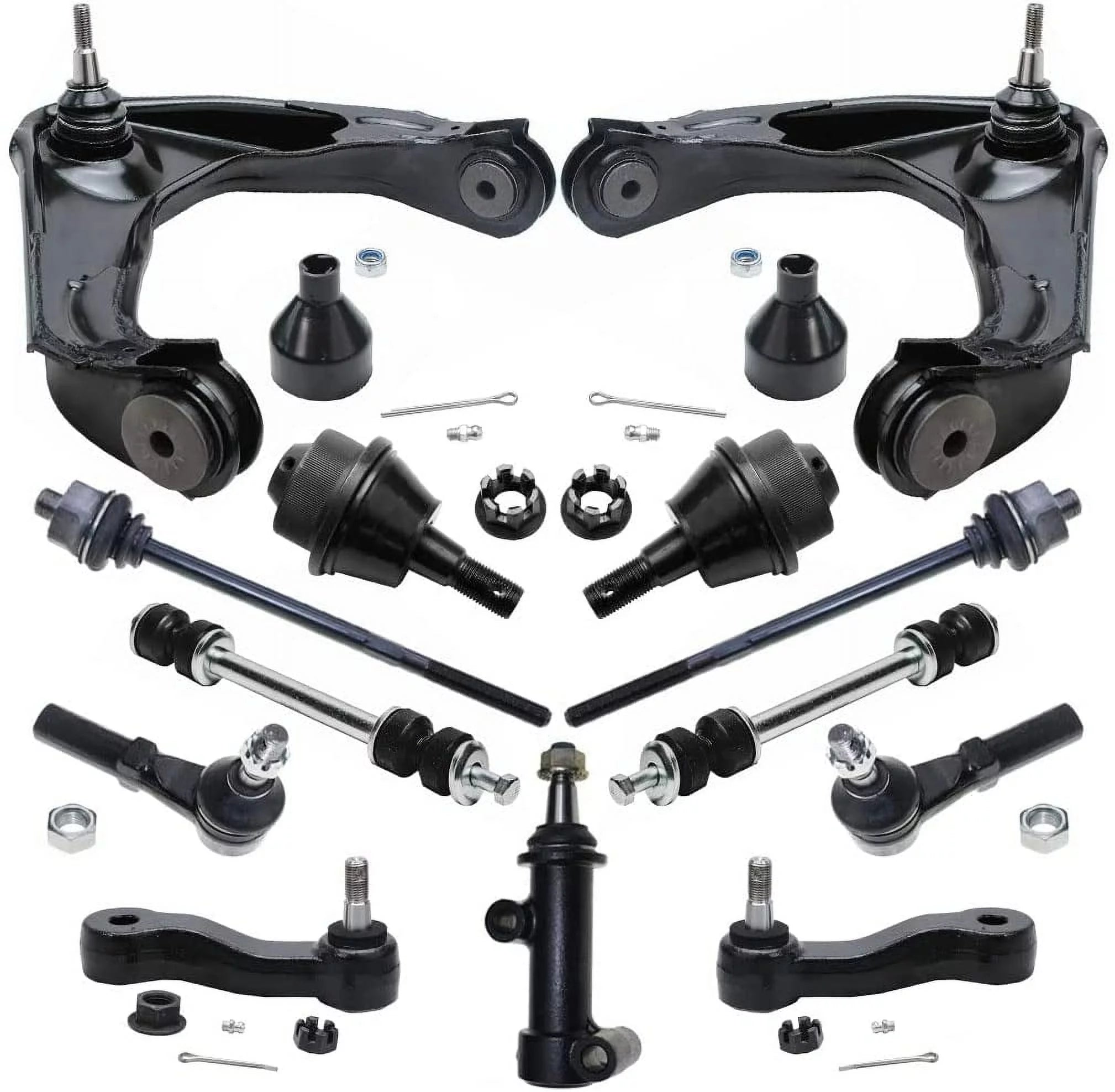 Afa Motors 13pc Front Upper and Lower Control Arm Suspension Kit Ball Joint w/Tie Rods Sway Bar Links for Chevy Avalanche Suburban 2500, Silverado 1500 2500 3500,GMC Sierra 1500 2500 3500