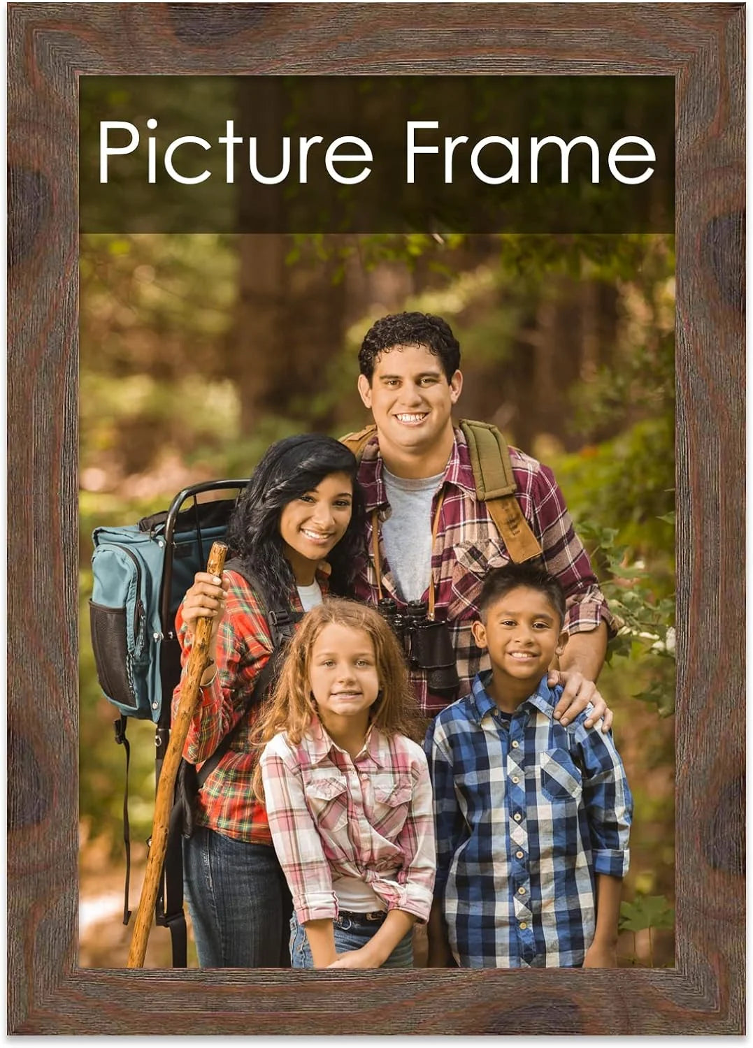 15X10 Frame Real Pine Wood | Walnut Complete Wood Picture Frame With UV Protection , Foam Board Backing, & Hanging Hardware For Horizontal Or Vertical Display