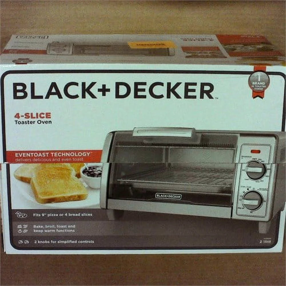 BLACK+DECKER TO1700SG 4 Slice Toaster Oven with Even Toast Technology, Stainless Steel (New Open Box)