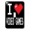 Geeky Old School Pixelated Pixels 8-Bit I Heart I Love Video Games single toggle switch lsp-118950-1