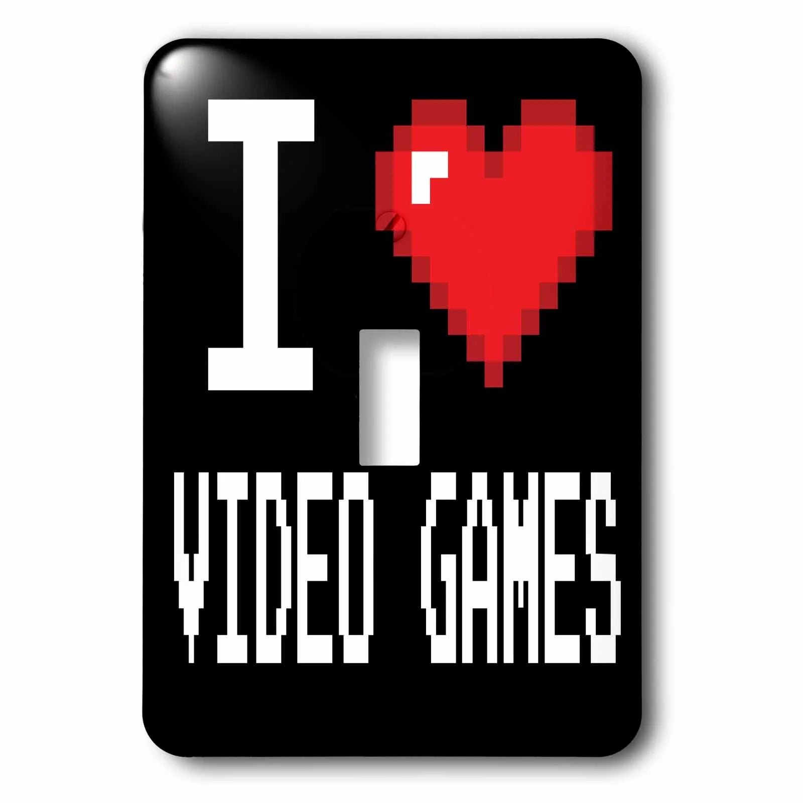 Geeky Old School Pixelated Pixels 8-Bit I Heart I Love Video Games single toggle switch lsp-118950-1
