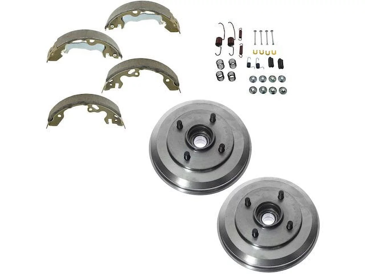 Rear Brake Drum with Wheel Bearings and Brake Shoe Kit - Compatible with 2000 - 2008 Ford Focus 2001 2002 2003 2004 2005 2006 2007