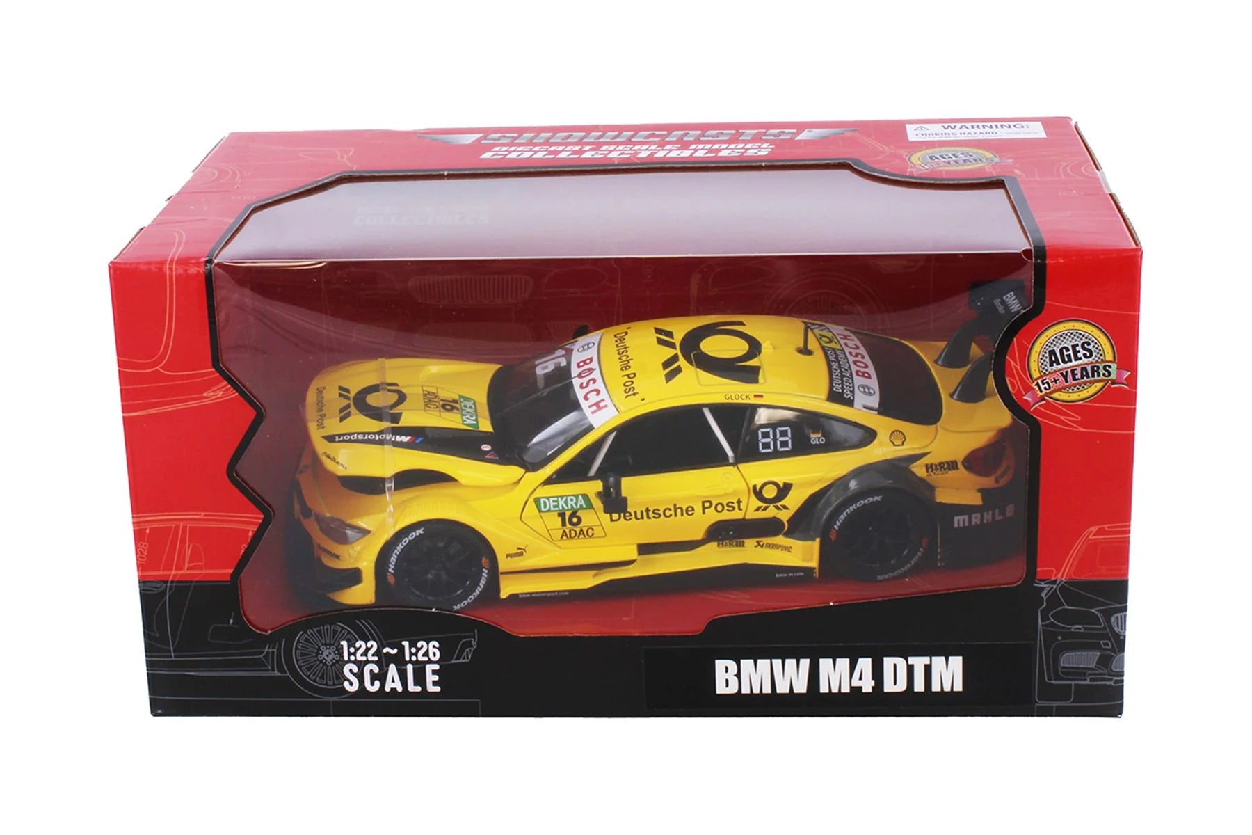 BMW M4 DTM, Yellow - Showcasts 68256YL - 1/24 Scale Diecast Model Car