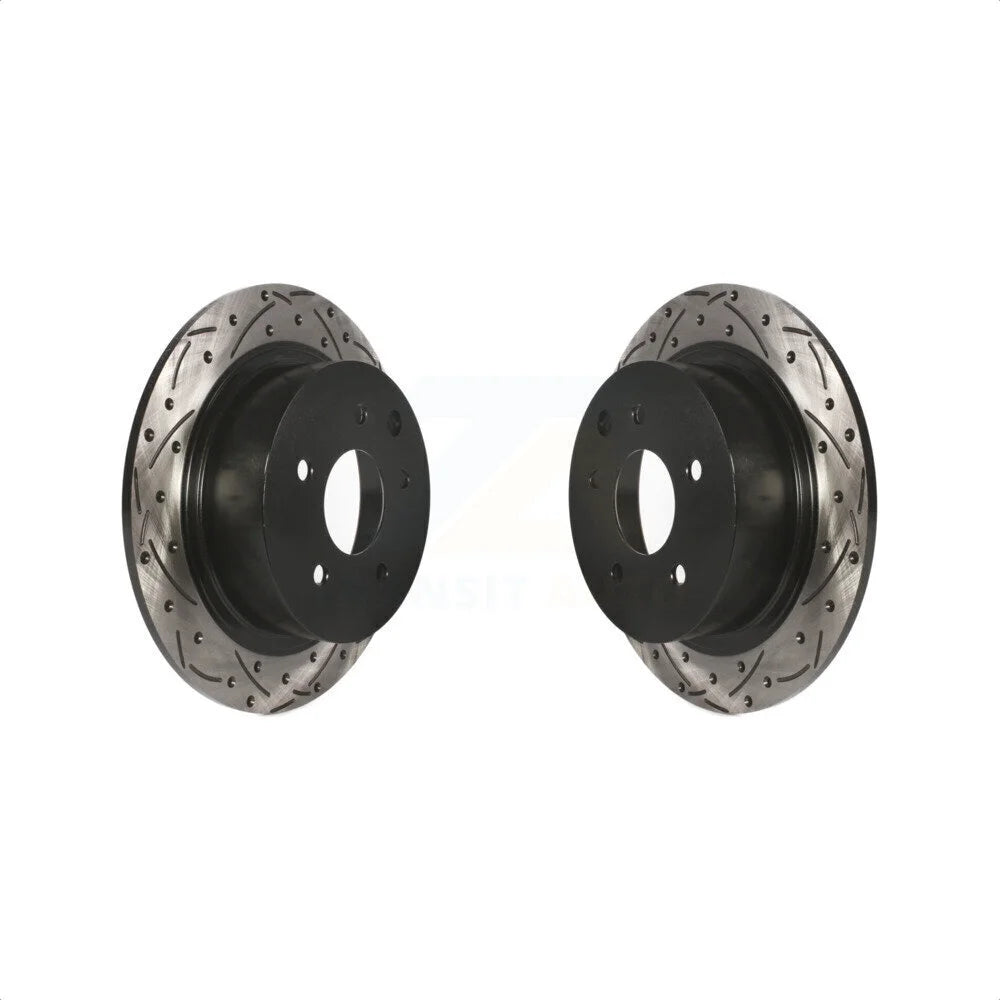 Rear Coated Drilled Slotted Disc Brake Rotors Pair For Nissan Altima Sentra Maxima Juke KD-100147