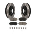 Transit Auto - Front Coated Drilled Slotted Disc Brake Rotors And Ceramic Pads Kit For Ford Edge Lincoln MKX Mazda CX-9 KDC-100016
