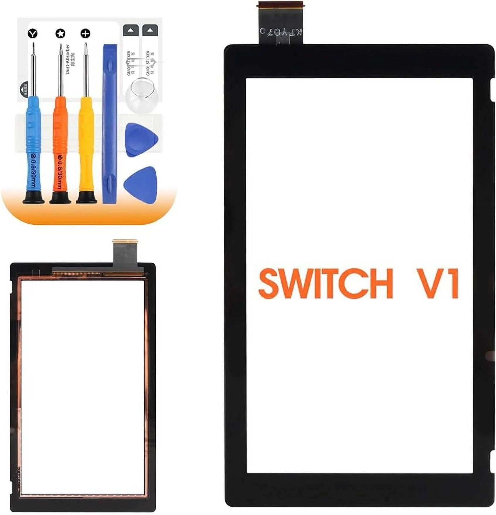 AGCUT Screen For Nintendo Switch Touch Screen Replacement For V1 Digitizer Sensor HAC-001 Touch Pannel Glass Repair kits(Black No LCD)