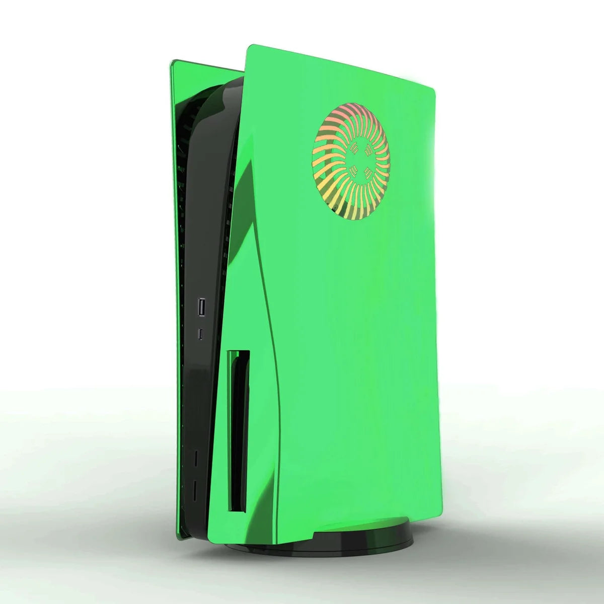 PS5 Cover Plates Electroplated, PS5 Accessories Faceplates with Vented Design, PlayStation 5 Cover Skin, Custom Shell Plates for PS5 Console, Anti-Scratch, Dustproof, for Disc Edition-Green