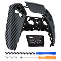 eXtremeRate Graphite Carbon Fiber Pattern Touchpad Front Housing Shell Compatible with ps5 Controller, DIY Replacement Shell Custom Touch Pad Cover Faceplate Compatible with ps5 Controller