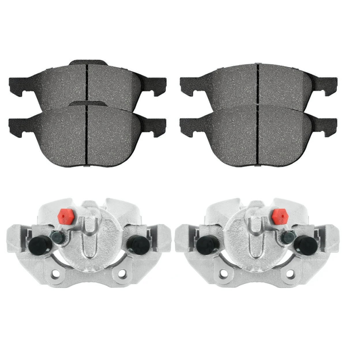 AutoShack Front Brake Calipers and Performance Ceramic Pads Kit Driver and Passenger Side Replacement for 2005-2007 Mazda 3 2006-2007 Mazda 5 2.0L 2.3L FWD BCPKG1077