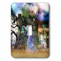 3dRose A spooky collage of an old haunted house, ghost, graveyard, black cat and more - Single Toggle Switch (lsp_11653_1)