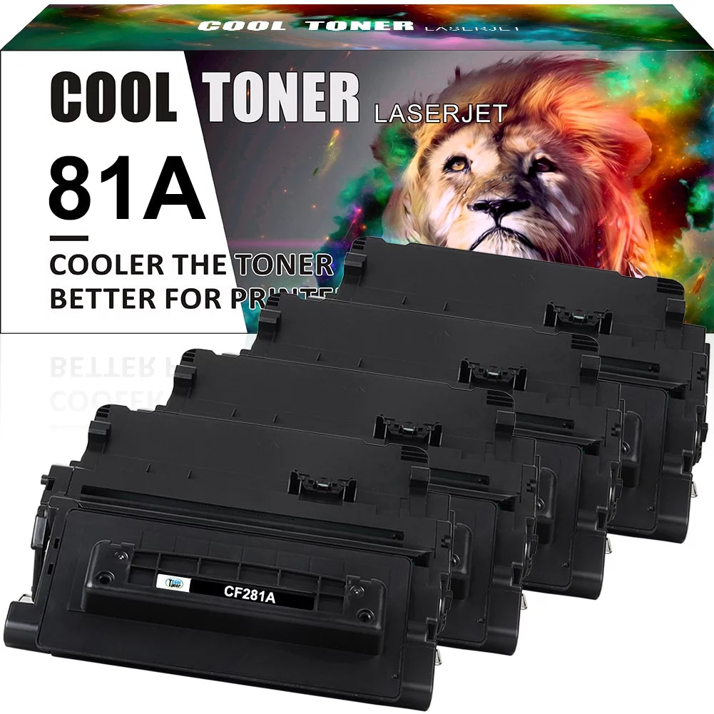 Cool Toner 4-Pack Compatible 81A 81X Toner Replacement for HP CF281A CF281X Black Printer MFP M630z M605dh M605dn M605n M605x M606dn M606x MFP M630dn MFP M630f MFP M630h Ink