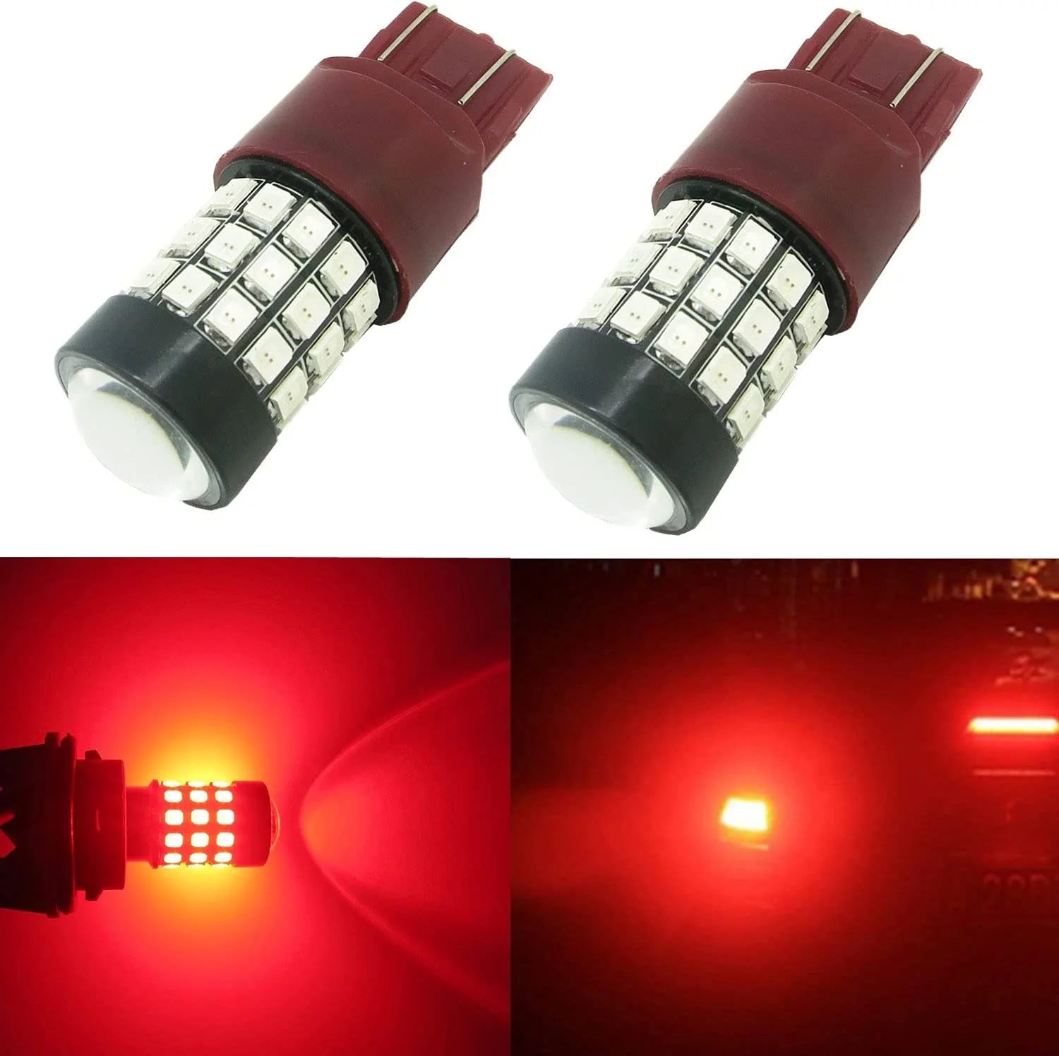 Alla Lighting 2pcs Super Bright Pure Red 7443 7443LL 7440NA LED Bulbs Rear Turn Signal Lights Blinker Brake Lights Stop Light Tail Light Lamps for 2012 2013 2014 2015 2016 2017 Toyota Camry