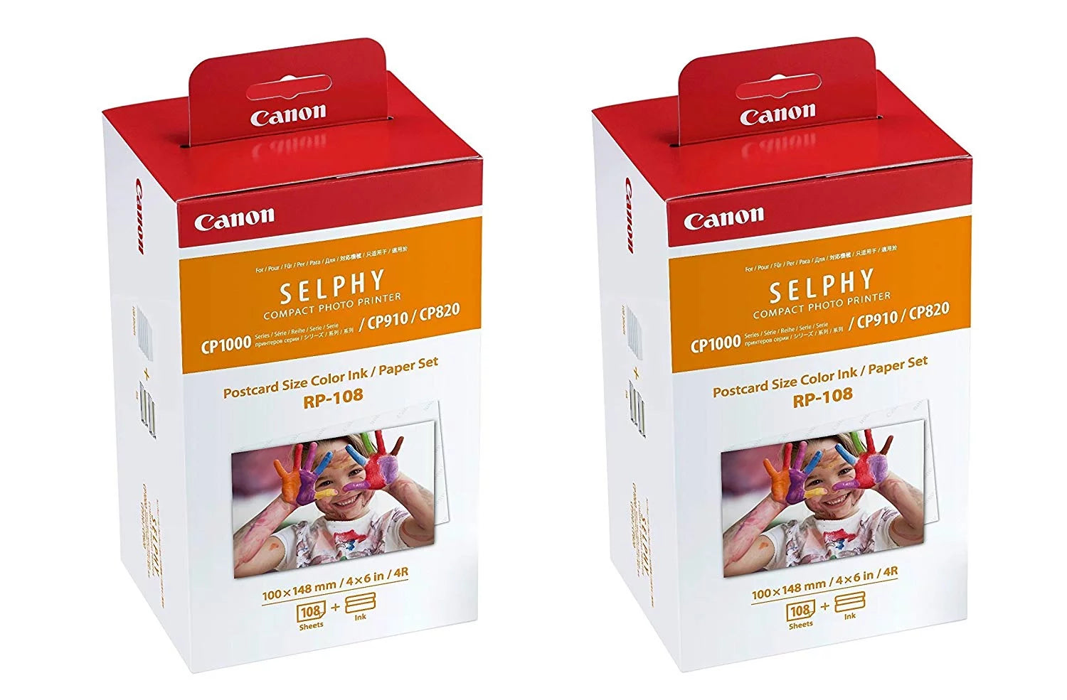 2 X Canon Color Ink/Paper Set RP-108, Compatible with SELPHY CP910/CP820/CP1200,