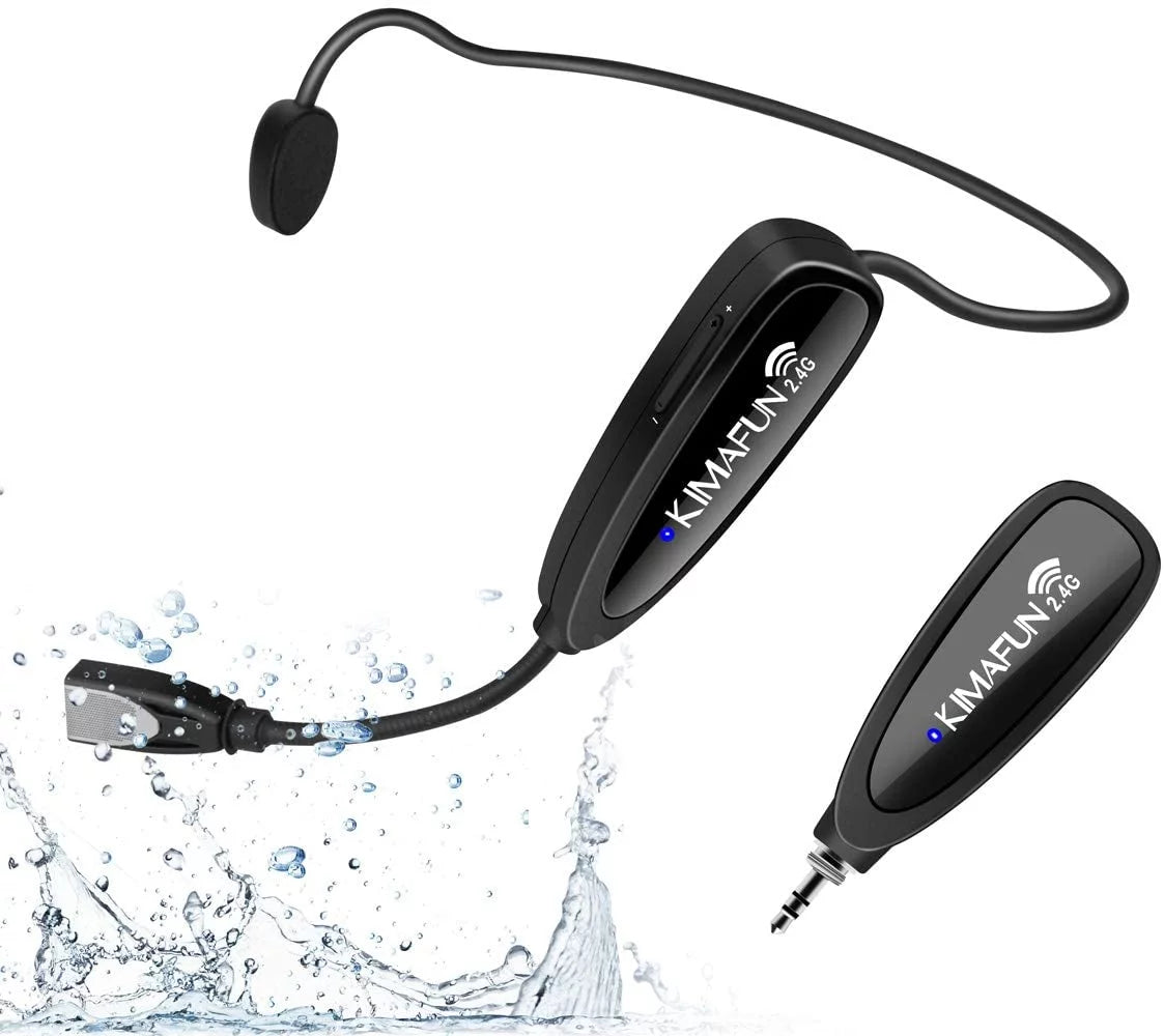 KIMAFUN Headset Wireless Microphone System, No Need Bluetooth, Waterproof Head Mic for Fitness Instructor, Teaching Online, Yoga Classroom, Spinning Coach, Speaker, iPhone, Android Phone, G