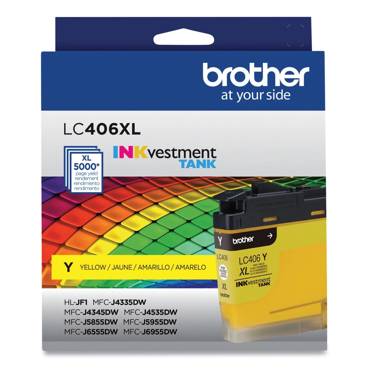 Brother Genuine LC406XLYS INKvestment High-Yield Printer Ink, 5,000 Page-Yield, Yellow