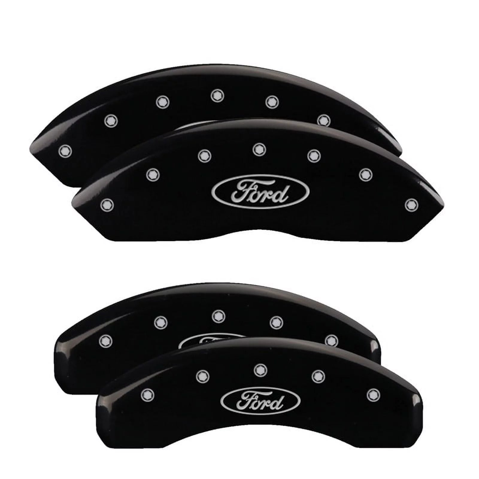 MGP 4 Caliper Covers Engraved Front & Rear MGP Black finish silver ch Fits select: 2015-2017 FORD TRANSIT CONNECT XL, 2014 FORD TRANSIT CONNECT XLT