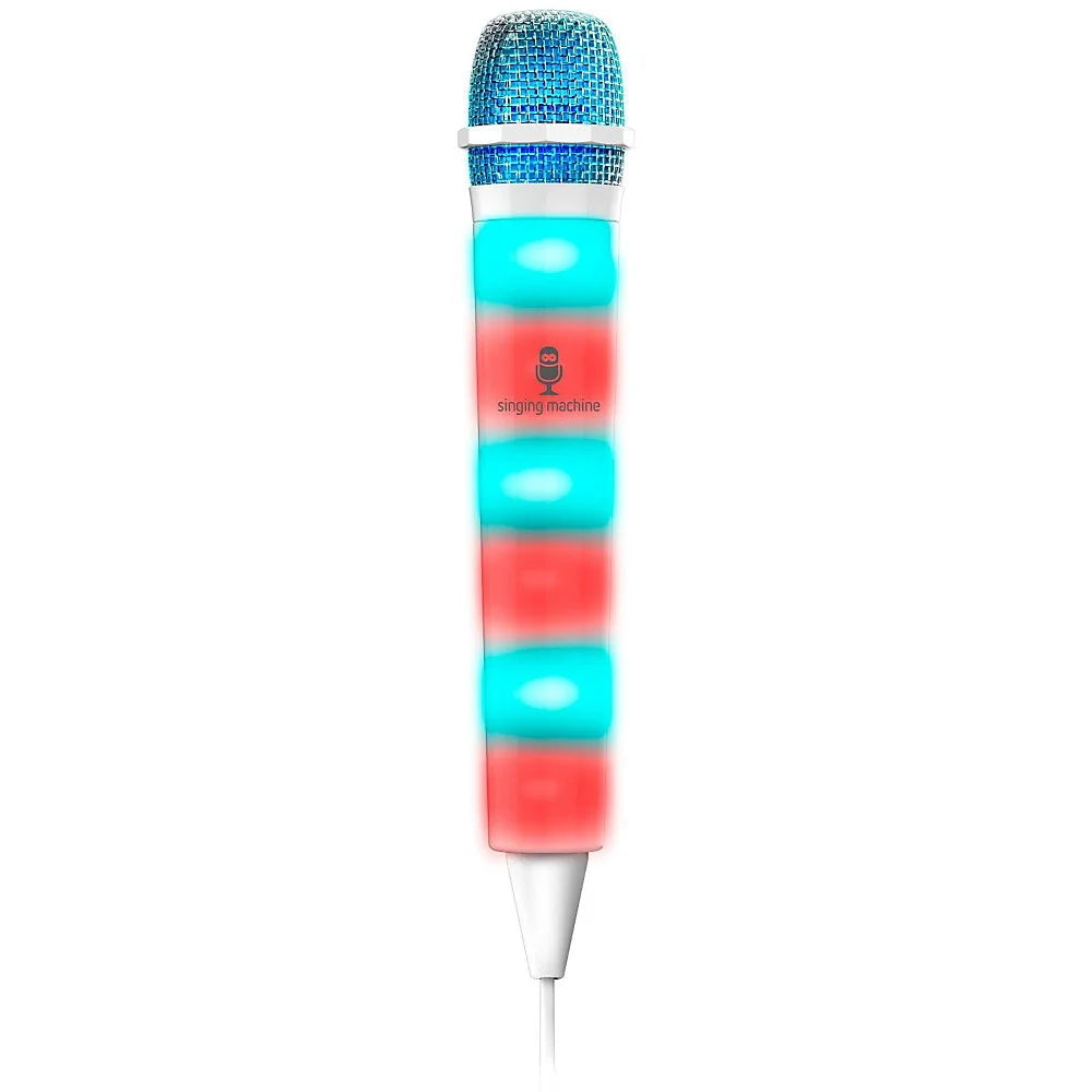 Singing Machine Unidirectional Wired Karaoke Microphone with LED Disco Lights, SMM225BK, Black