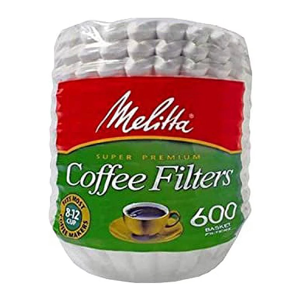 Melitta 600 Coffee Filters, Basket, Pack of 600, 8-12 Cups, White
