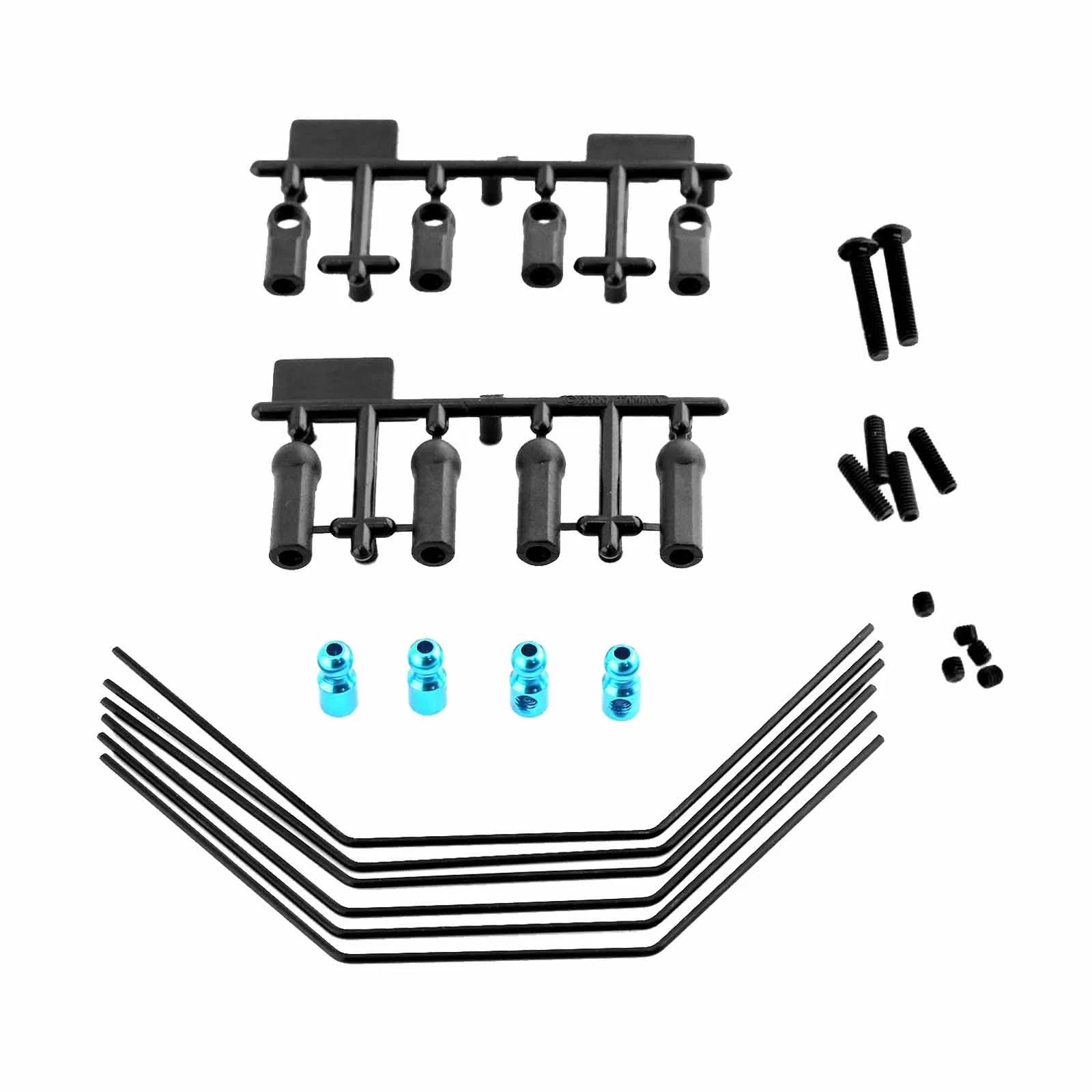 1:10 Scale Front and Rear Sway Bar Kits, RC Spare Parts Stabilizer Set Front Rear for Trucks Model Crawler RC Car Accessories