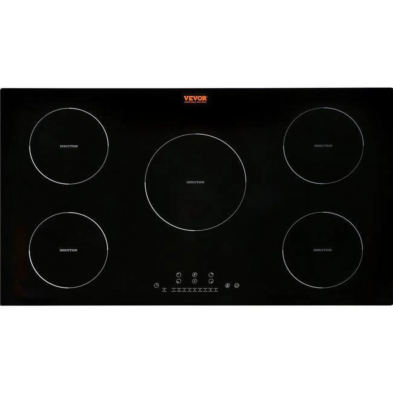 Vevor  36 in. 9200W Electric Cooktop 5-Elements Ceramic Induction Stove Top Built-in Magnetic Cooktop, Black