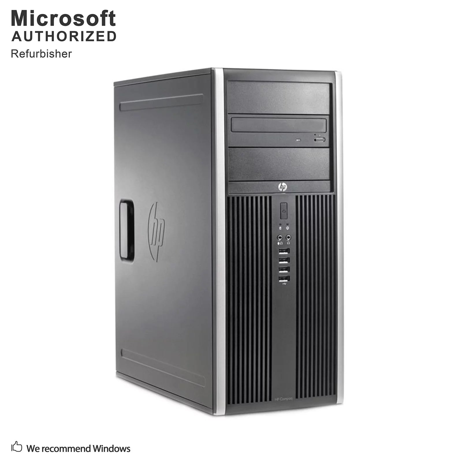 HP Elite 8200 TOWER PC, INTEL CORE I7-2600 3.4GHZ, 8G DDR3, 512G SSD, VGA, DP, DVD, BT, WIFI, Windows 10 Pro 64 Bit-Multi-Language(EN/ES/FR) Used Grade A