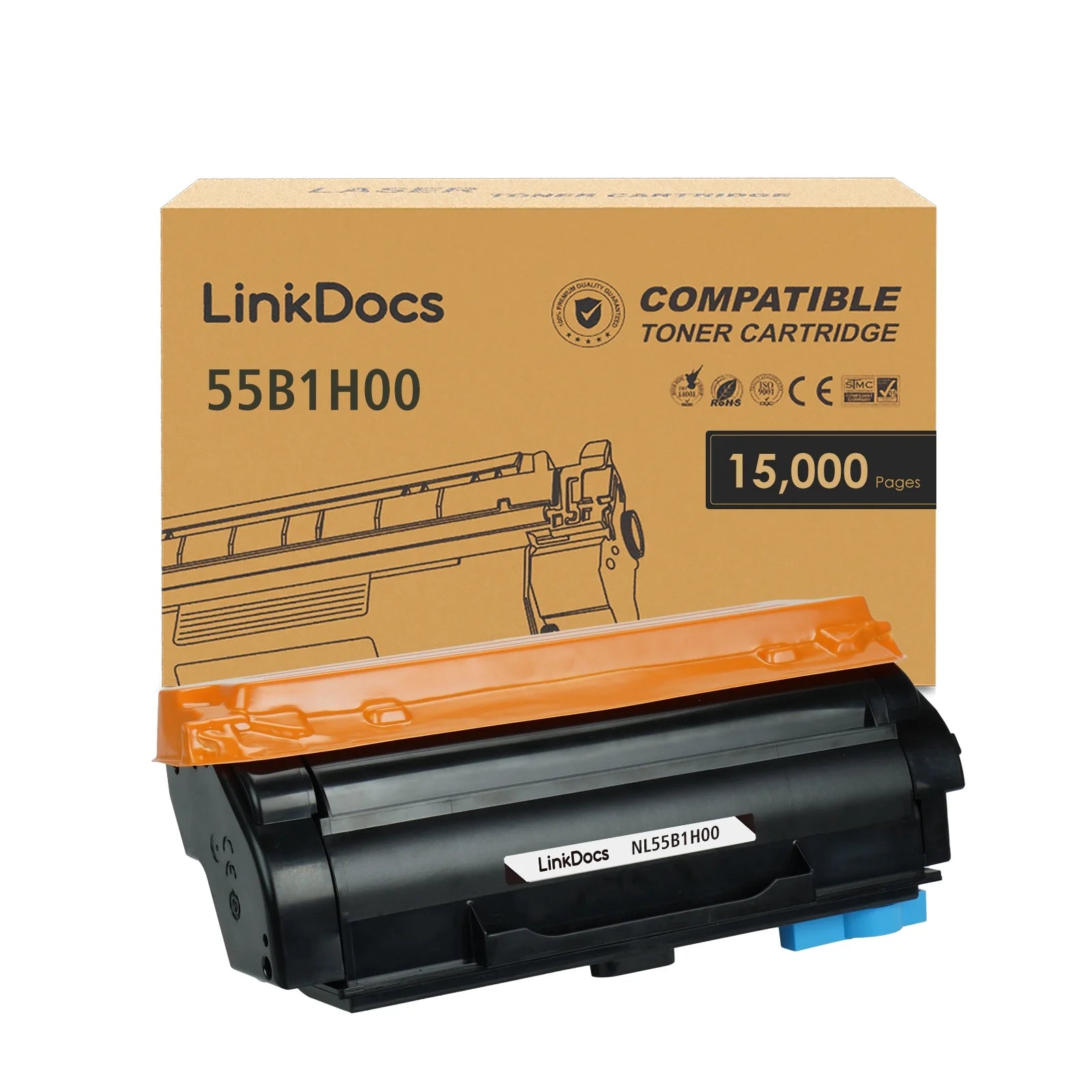 LinkDocs 55B1H00 High Yield Compatible Toner Cartridge for Lexmark MS331dn, MS431dn, MS431dw, MX331adn, MX431adn, MX431adw, Laser Printer, 15,000 Pages