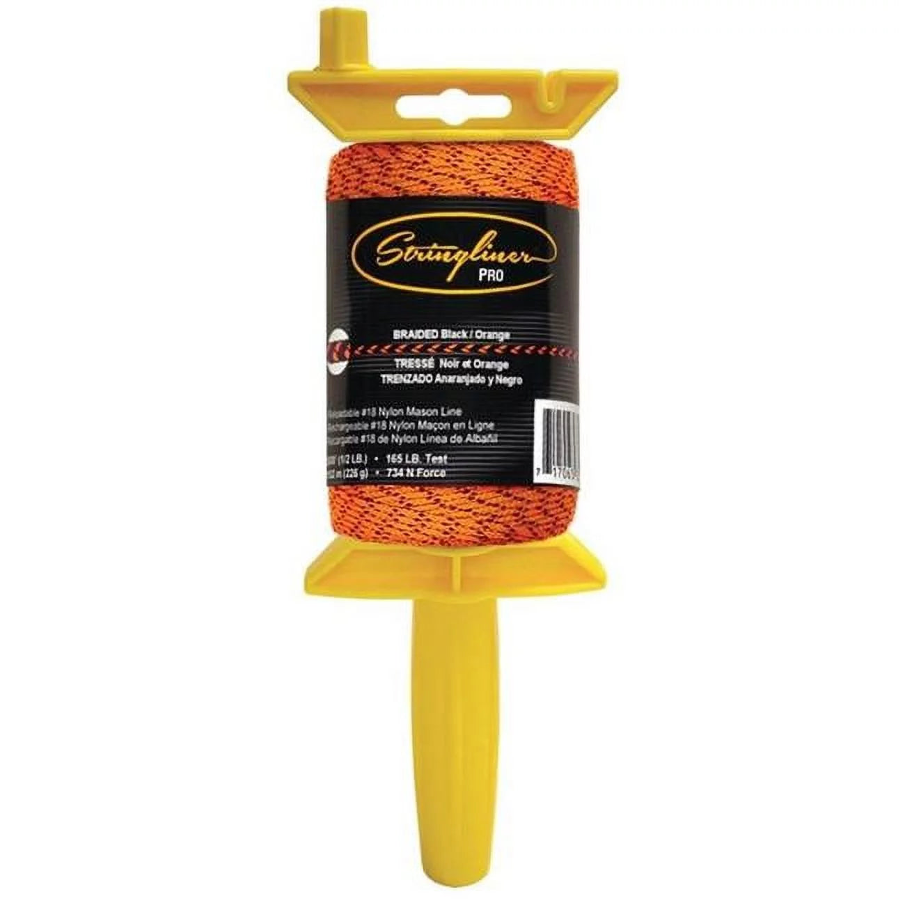 Stringliner 25491 Braided Mason Line and Pro Reel, 500', Black/Orange