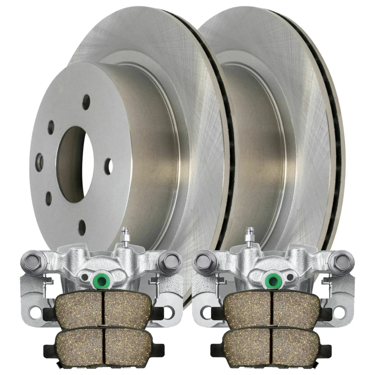AutoShack Rear Brake Calipers Performance Ceramic Pads Rotors Kit Driver and Passenger Side Replacement for 2011-2016 2018 2019 Nissan LEAF 2014-2019 Rogue 2017-2019 Rogue Sport 2.0L 2.5L AWD FWD