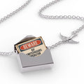 Locket Necklace Beware Of Switchboard Operator Vintage Funny Sign in a silver Envelope Neonblond