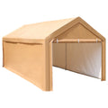 MF Studio 10' X 20¡¯Carport Heavy Duty Car Canopy Galvanized Car Boat Shelter with Removable Sidewalls and Doors Beige