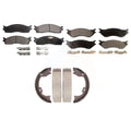 Transit Auto - Front Rear Ceramic Brake Pads And Parking Shoes Kit For Dodge Ram 1500 2500 3500 KTN-100789