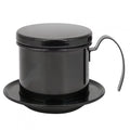 Coffee Drip Pot Vietnamese Stainless Steel Coffee Filter Drip Pot Maker Pot Home Kitchen Office Restaurant Cafe Use(Black)