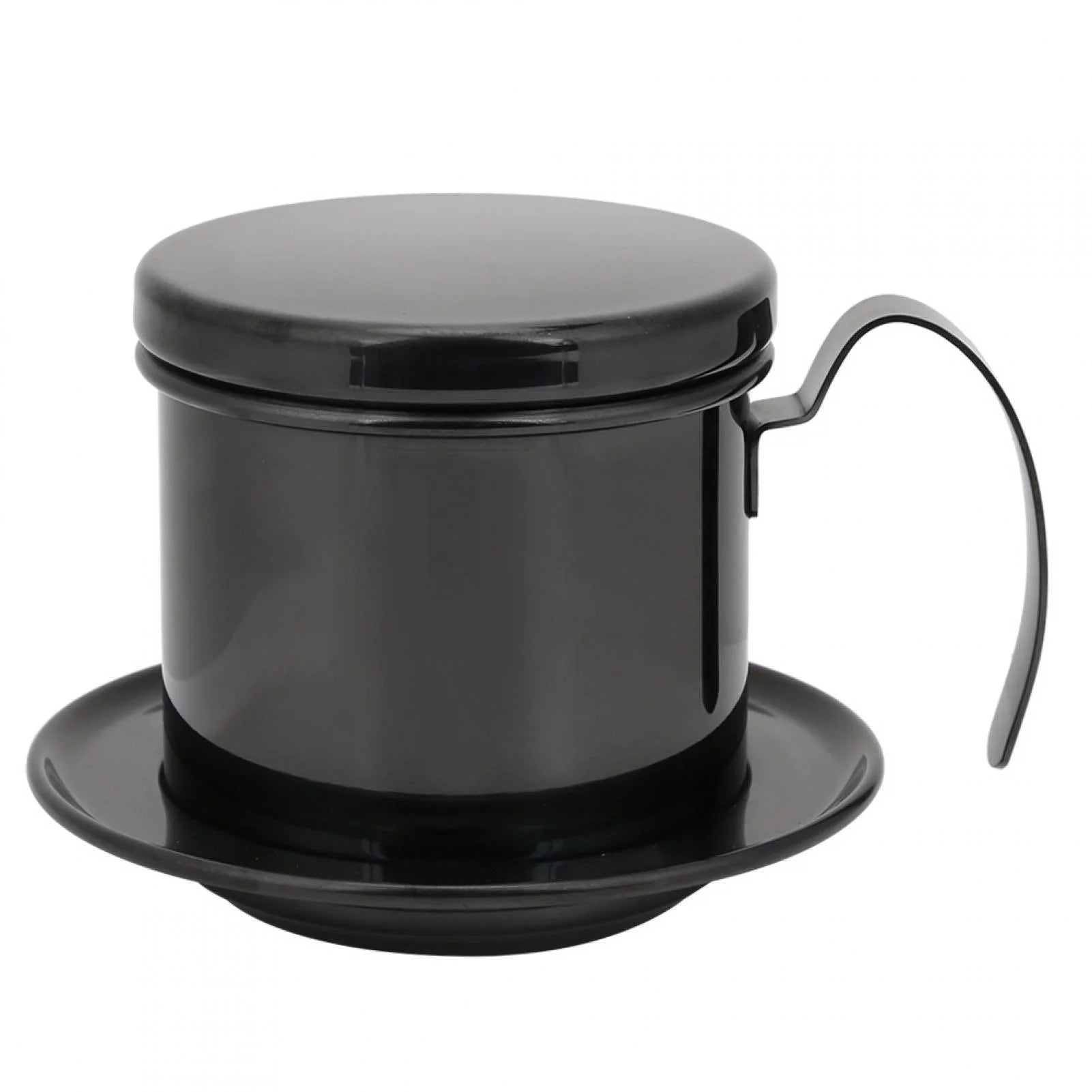 Coffee Drip Pot Vietnamese Stainless Steel Coffee Filter Drip Pot Maker Pot Home Kitchen Office Restaurant Cafe Use(Black)