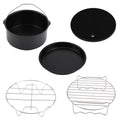 Air Fryer Accessories Set,Dekaim 7Inch 5pcs/Set Air Fryer Accessories Kit Pizza Pan Cake Barrel Metal Holder Cooking Tools