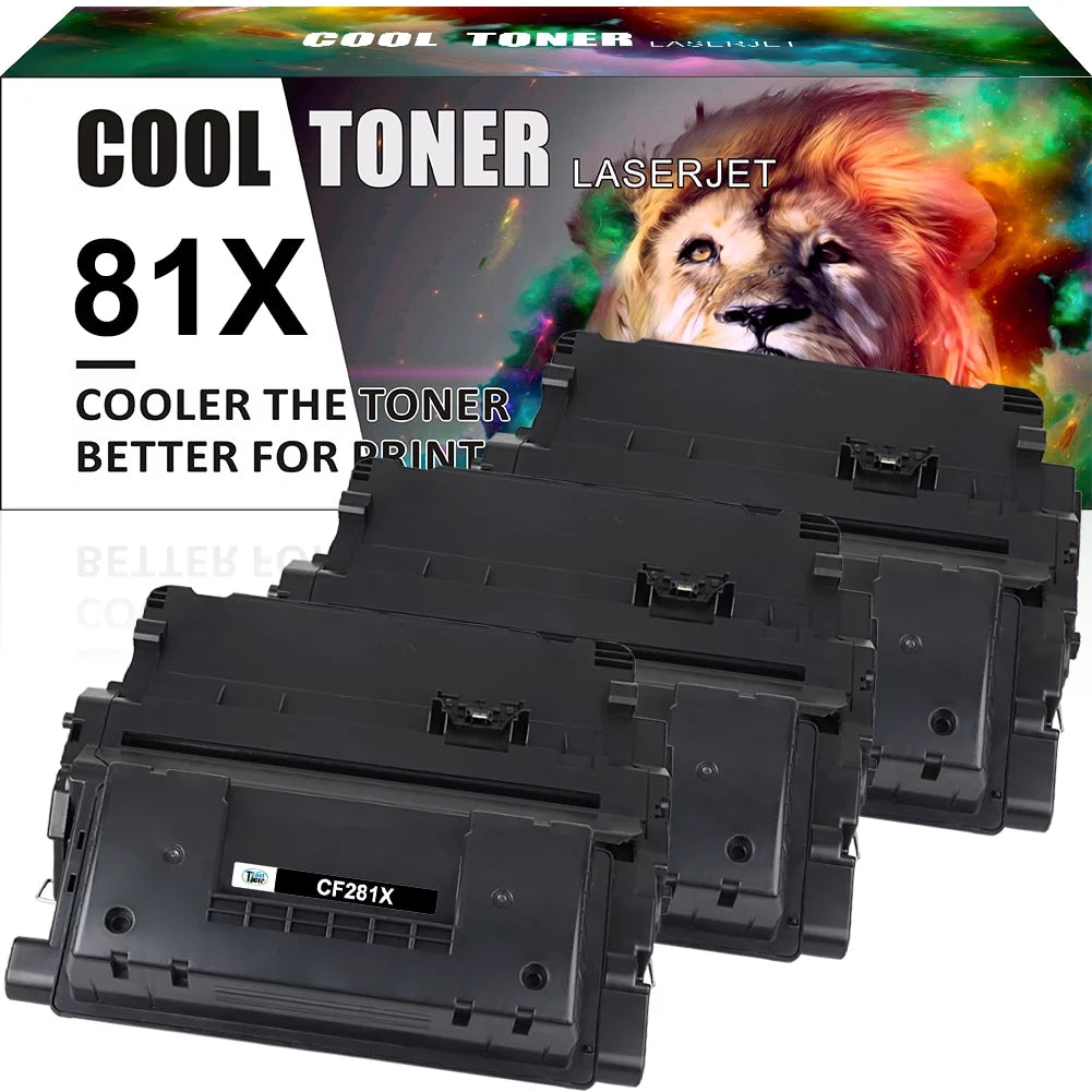 Cool Toner Compatible 81X CF281X Jumbo Toner Replacement for HP CF281A 81A M630dn M604dn M605x M606x (25000 Pages Per£¬Black, 3-Pack)