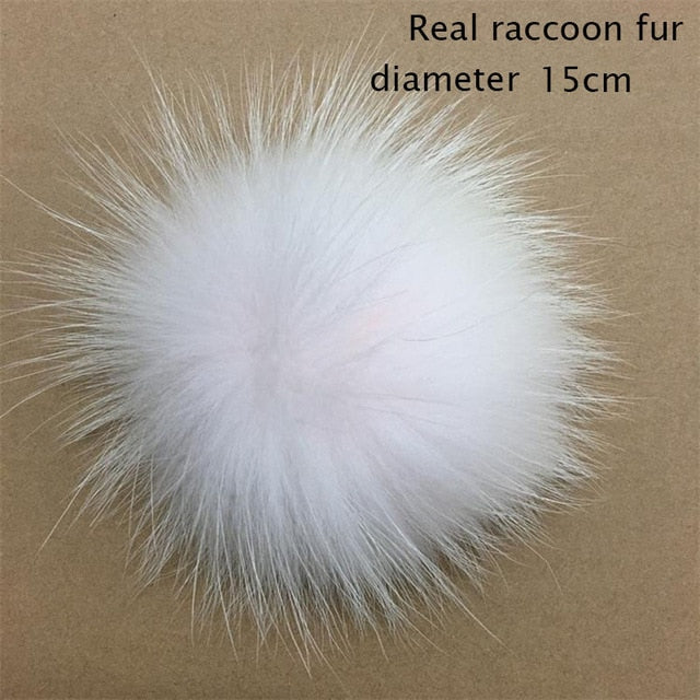Big Size 15cm DIY Real Fox Fur Pompoms Raccoon Fur Pom Poms Balls Natural Fur Pompon For Hats Bags Shoes Scarves Accessories