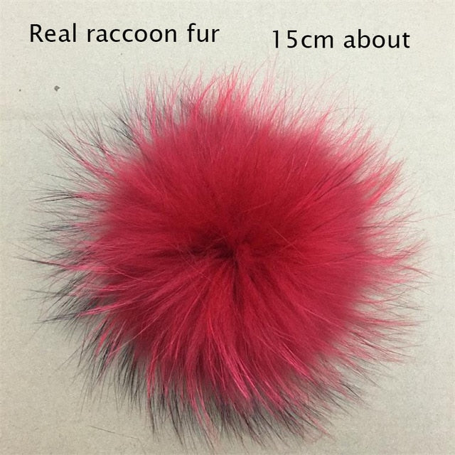 Big Size 15cm DIY Real Fox Fur Pompoms Raccoon Fur Pom Poms Balls Natural Fur Pompon For Hats Bags Shoes Scarves Accessories