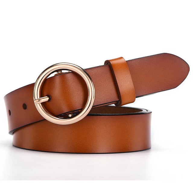 NO.ONEPAUL women belt Genuine Leather New Punk style fashion Pin Buckle jeans Decorative Belt Chain luxury brand belts for women