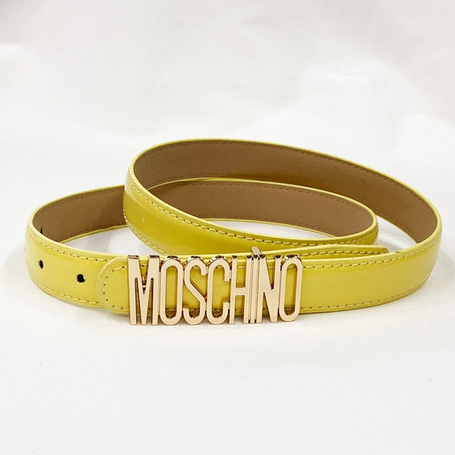 PU Leather Thin Belts For Women Ladies Vintage Letter Buckle Belt Retro Girl Candy Colours Strap Waistband For Dress Jeans