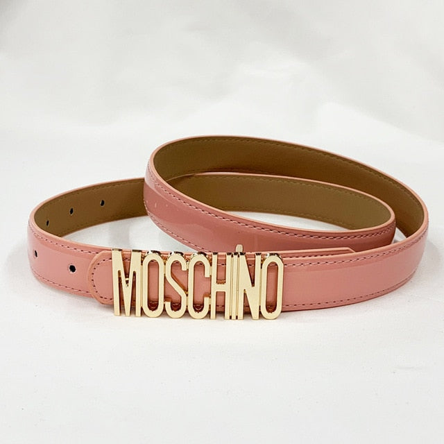 PU Leather Thin Belts For Women Ladies Vintage Letter Buckle Belt Retro Girl Candy Colours Strap Waistband For Dress Jeans