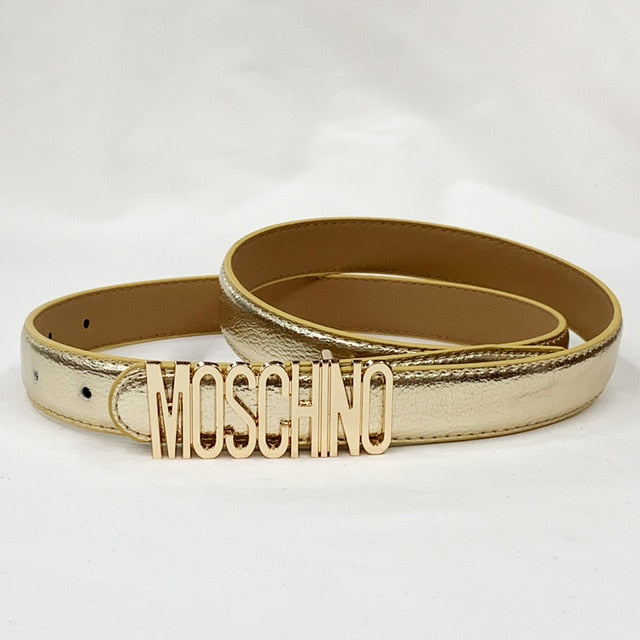 PU Leather Thin Belts For Women Ladies Vintage Letter Buckle Belt Retro Girl Candy Colours Strap Waistband For Dress Jeans
