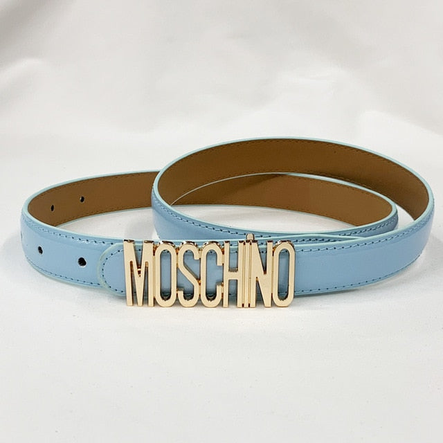 PU Leather Thin Belts For Women Ladies Vintage Letter Buckle Belt Retro Girl Candy Colours Strap Waistband For Dress Jeans